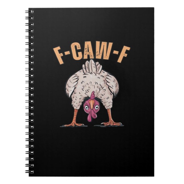 Cuaderno Pollo Divertido Clásico Estilo Retro Genial F Caw  (Frente)