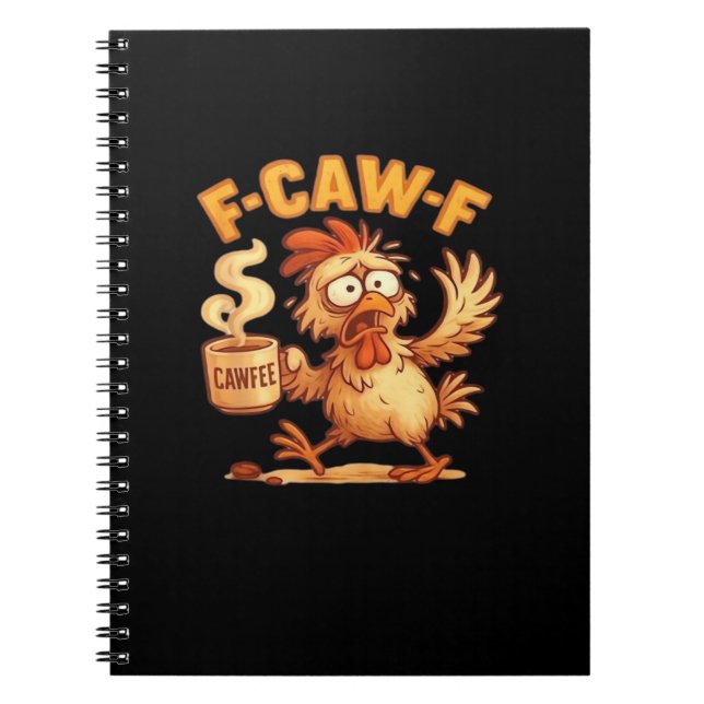 Cuaderno Pollo Divertido Clásico Gráfico Retro F-Caw-F (Frente)