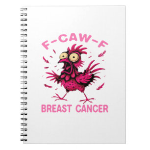 Cuaderno Pollo Divertido F-Caw-F Conciencia del Cáncer de S
