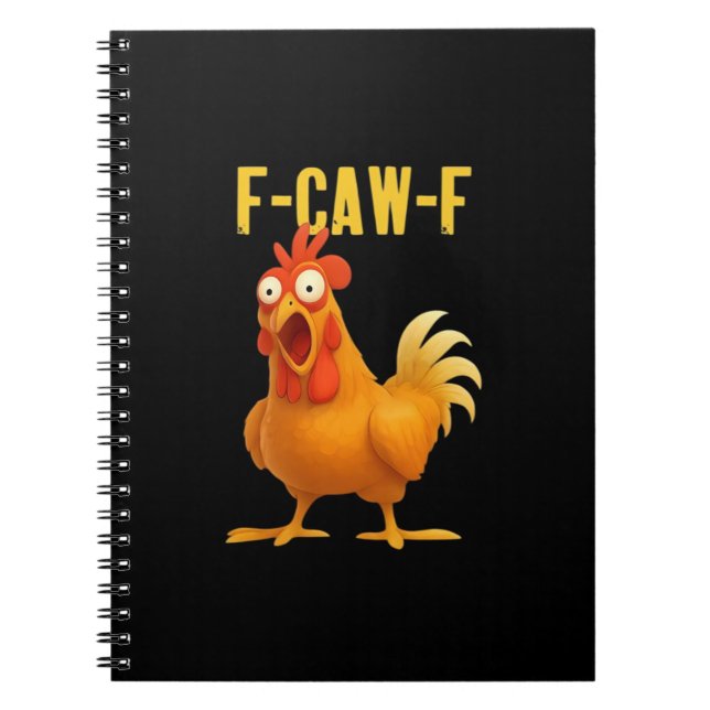 Cuaderno Pollo Divertido F Caw F Meme Estilo Moderno de Mod (Frente)
