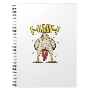Cuaderno Pollo Divertido Trasero F-Caw-F Gallo Campo Gallin