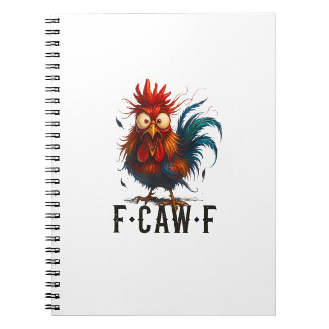 Cuaderno Pollo Gallo Divertido Meme F-Caw-F (Frente)