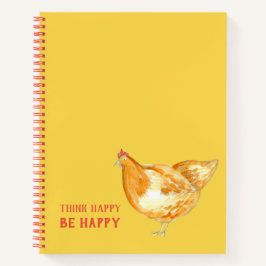 Cuaderno Pollo Piensa Feliz Estar Feliz Alentamiento