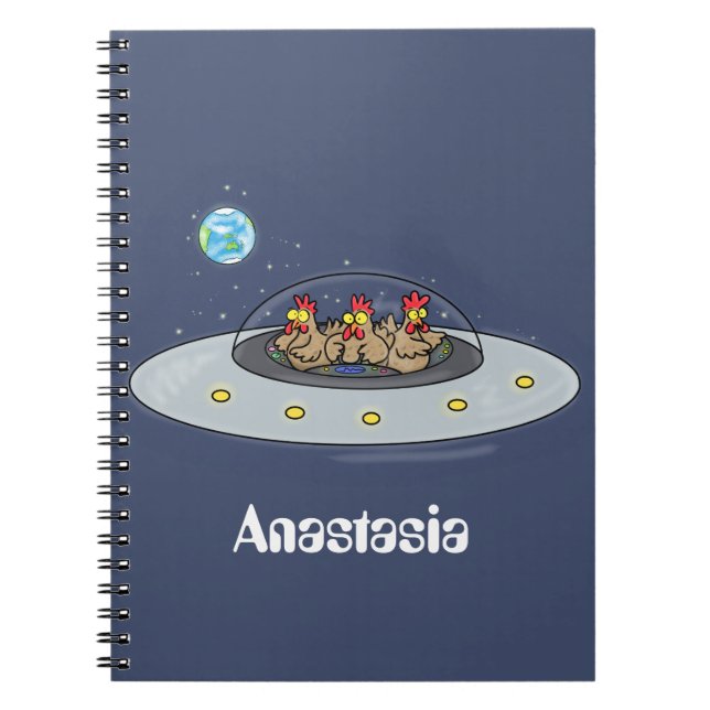 Cuaderno Pollos divertidos en el ilustracion del personaliz (Frente)