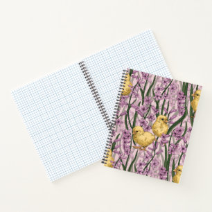 Cuaderno Pollos e hiacintos en rosa