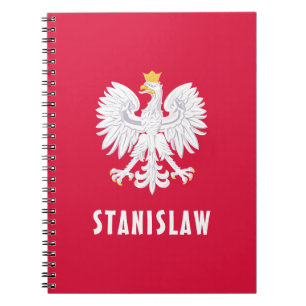 Cuaderno Polonia Nombre personalizado Polska Red Eagle Blan