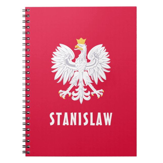 Cuaderno Polonia Nombre personalizado Polska Red Eagle Blan (Frente)