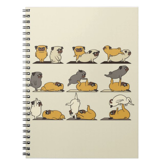 Cuaderno Polos de Bulldog francés de yoga| Amantes del Yoga (Frente)