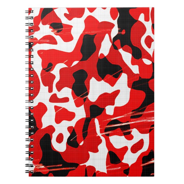 Cuaderno Polvillo radiactivo rojo Camo (diseño de AOM) (Frente)