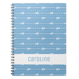 Cuaderno Polvo Azul Blanco Palos y Líneas Punteadas Patrón