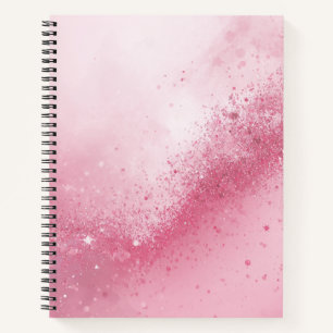 Cuaderno Polvo Brillante Abstracto Femenino Rosa Niña