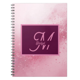 Cuaderno Polvo de chispa de mármol abstracto femenino rosa