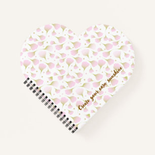 Cuaderno Polvo Rosa Elegante Corazón con Texto Personalizad