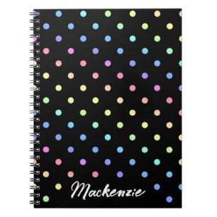 Cuaderno Pólvora arcoiris con un nombre personalizado en ne