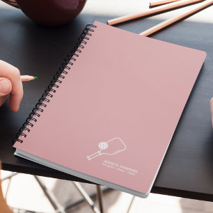Cuaderno Polvoriento Rosa de pelota de pádel y pelota perso