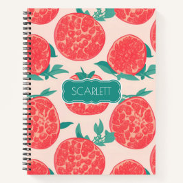 Cuaderno Pomegranate Pastel Coloroso Patrón Personalizado