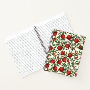 Cuaderno Pomegranatos y Bella Moths sobre blanco roto