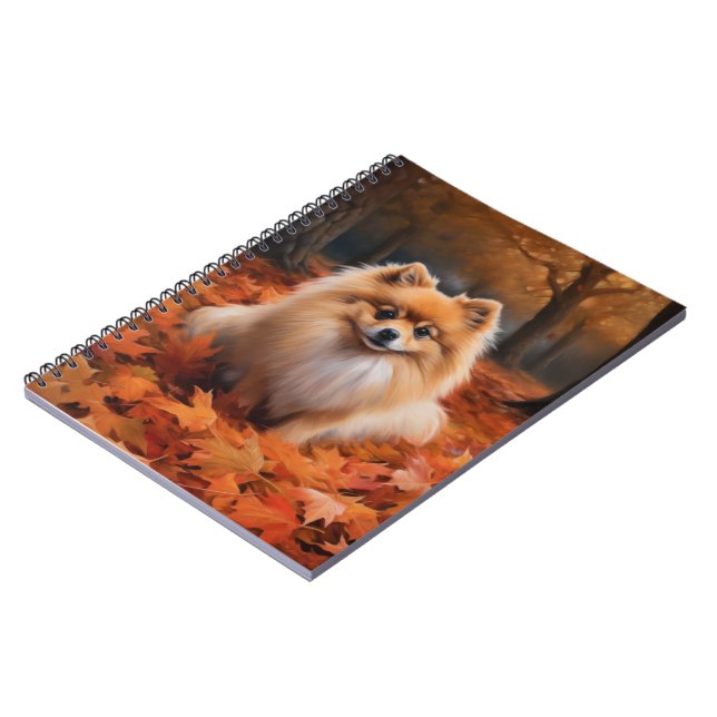 Cuaderno Pomerania en otoño se inspira en las hojas de otoñ (Lado Izquierdo)