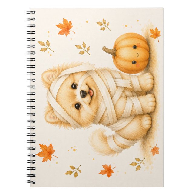 Cuaderno Pomeranian Momia Halloween (Frente)