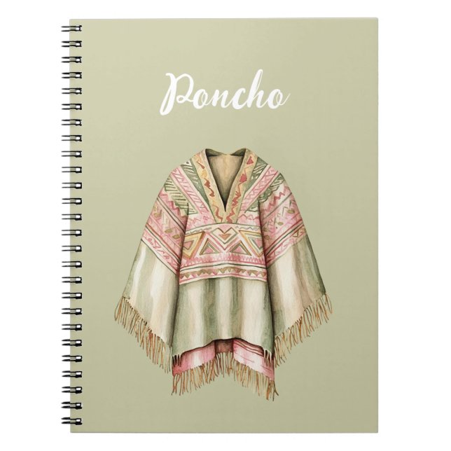Cuaderno Poncho Rosa Aguacate Menta (Frente)