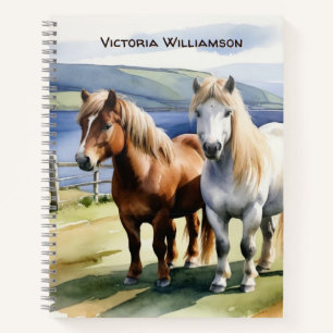 Cuaderno Poneys Shetland Campo Equino Nombre Personalizado