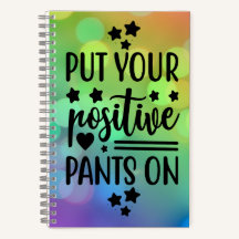 Ponga sus pantalones positivos en el portátil diar