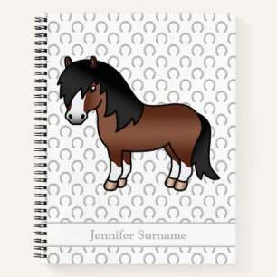 Cuaderno Poni Shetland marrón Poni de dibujos animados y te