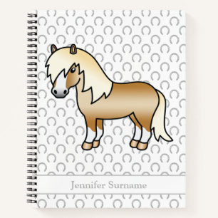 Cuaderno Poni Shetland Palomino Poni de Dibujos Animados &