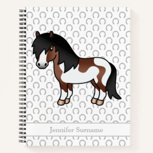 Cuaderno Poni Shetland Pinto Marrón Poni de Dibujos Animado