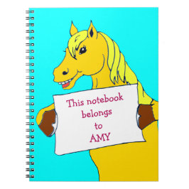 Cuaderno Pony de Personalizado corto con mensaje