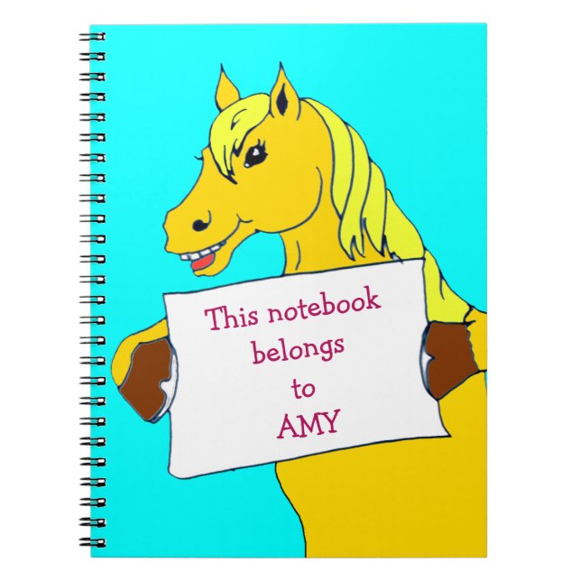 Cuaderno Pony de Personalizado corto con mensaje (Frente)