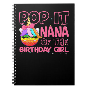 Cuaderno Pony unicornio pop it nana del Chica de cumpleaños