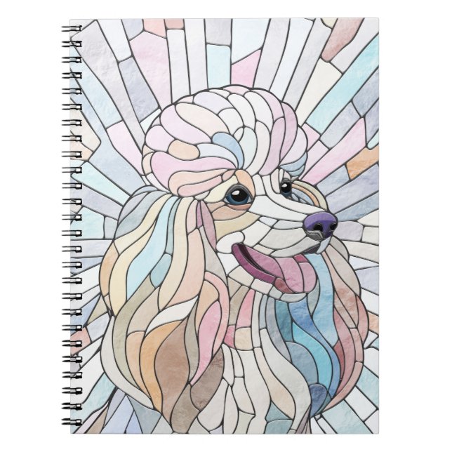Cuaderno Poodle - arte en mosaico pastel (Frente)