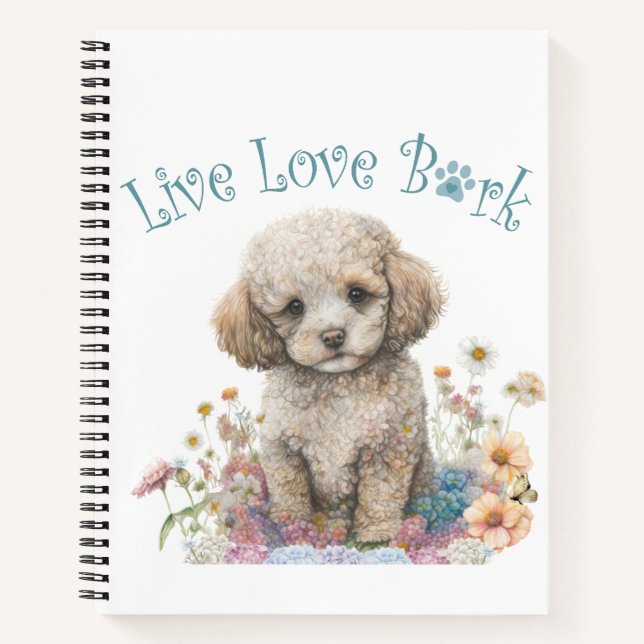 Cuaderno Poodle Dog Mom Floral (Anverso)