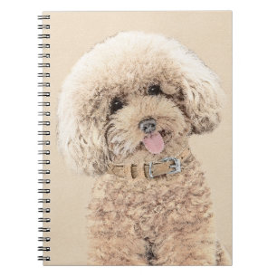 Cuaderno Poodle (Juguete, Miniatura) Pintura Original Perro