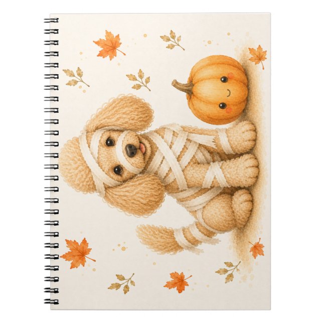 Cuaderno Poodle Momia Halloween (Frente)