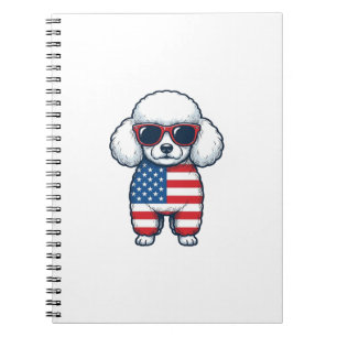 Cuaderno Poodle Patriótico con Gafas de Sol Diseño Vectoria