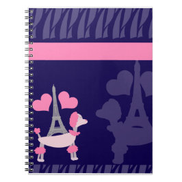 Cuaderno Poodles parisinos en rosa y morado