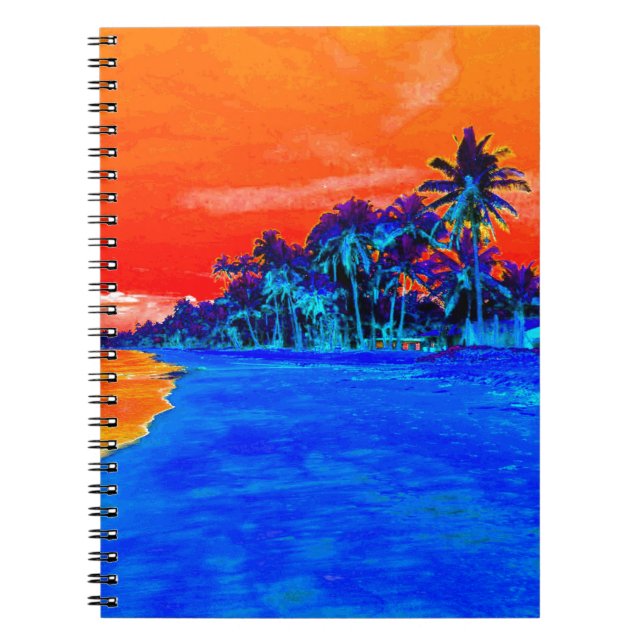 Cuaderno Pop Art Exotic Beach Palm Trees (Frente)