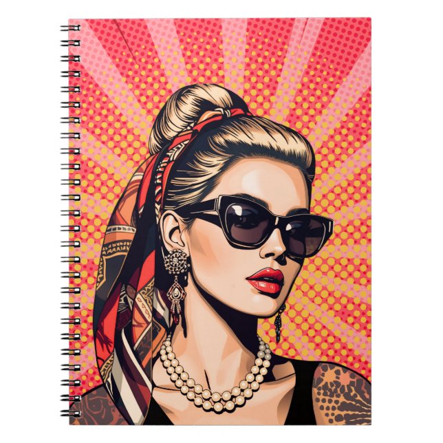 Cuaderno Pop Art Woman – Retro Chic (Frente)