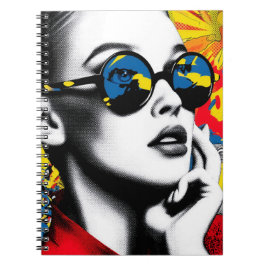 Cuaderno Pop art woman with sunglasses