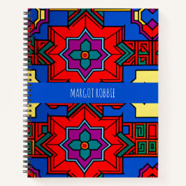 Cuaderno Pop de flores hexagonales Patrón isométrico rojo a