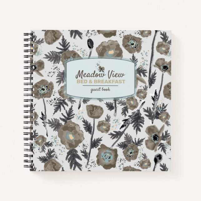 Cuaderno Poppies Floral Vacation Rental Guest Book (Anverso)