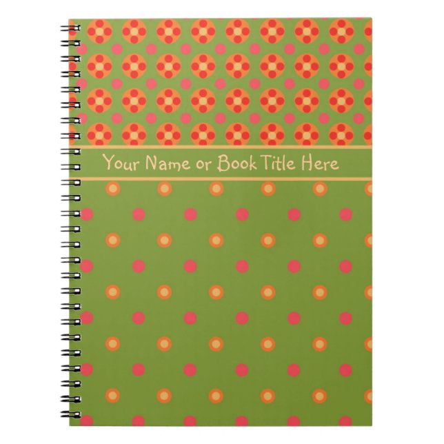 Cuaderno Poppies retro, bloc de notas con puntos de polka,  (Frente)