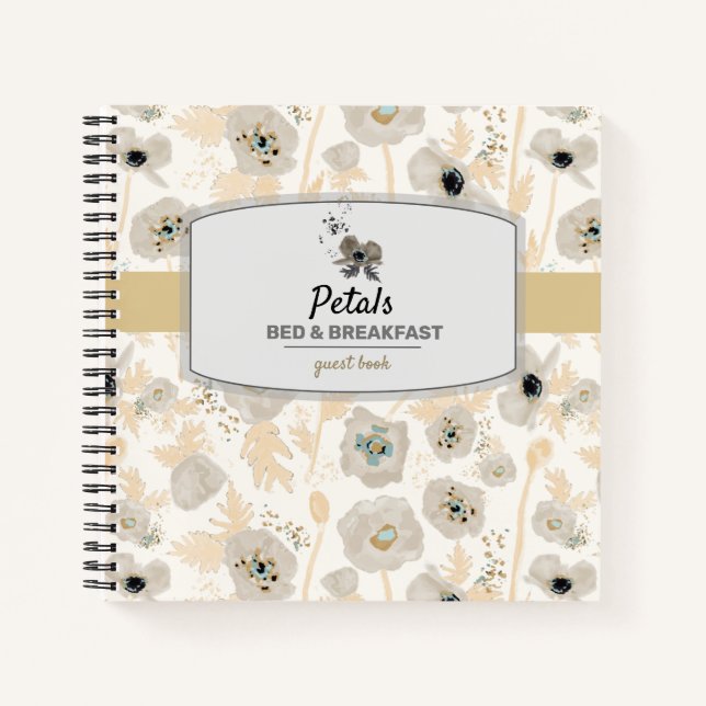 Cuaderno Poppies Watercolor Vacation Rental Guest Book (Anverso)
