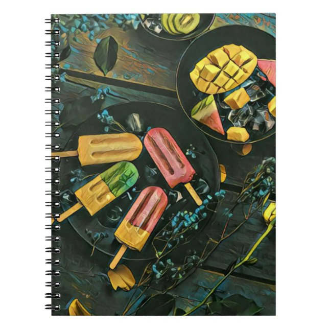 Cuaderno Popsicle colorida de helado (Frente)