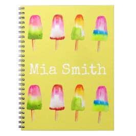 Cuaderno Popsicle helado bloque Verano acuarela lindo
