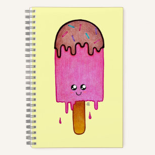 Cuaderno Popsicle rosa de fusión suave, Personalizado de Ka