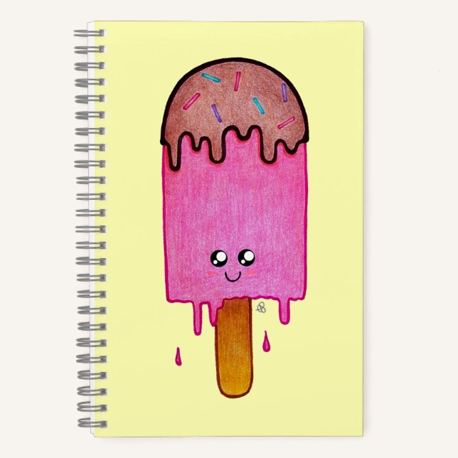 Cuaderno Popsicle rosa de fusión suave, Personalizado de Ka (Anverso)