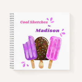 Cuaderno Popsicles Ice Cream Lolly Personalizado Sketchbook